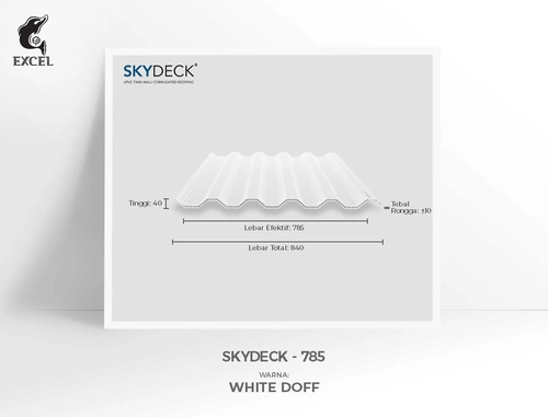 atap uPVC double layer skydeck white doff